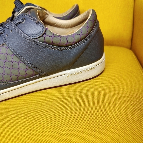 Jhung Yuro Cup Low Leather Casual Grey Purple Sneakers Mens Shoes Size 11 - Picture 7 of 11